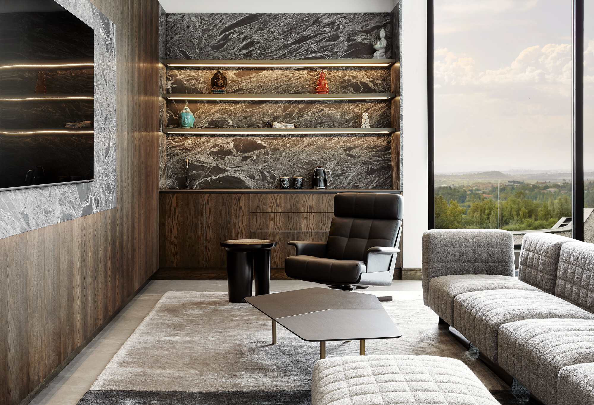 Living room with curated furniture set